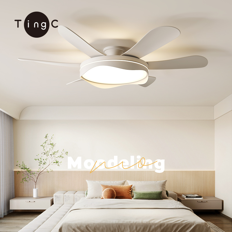 风扇灯2025新款餐厅灯风扇一体智能静音变频吊扇吸顶灯全光谱灯具