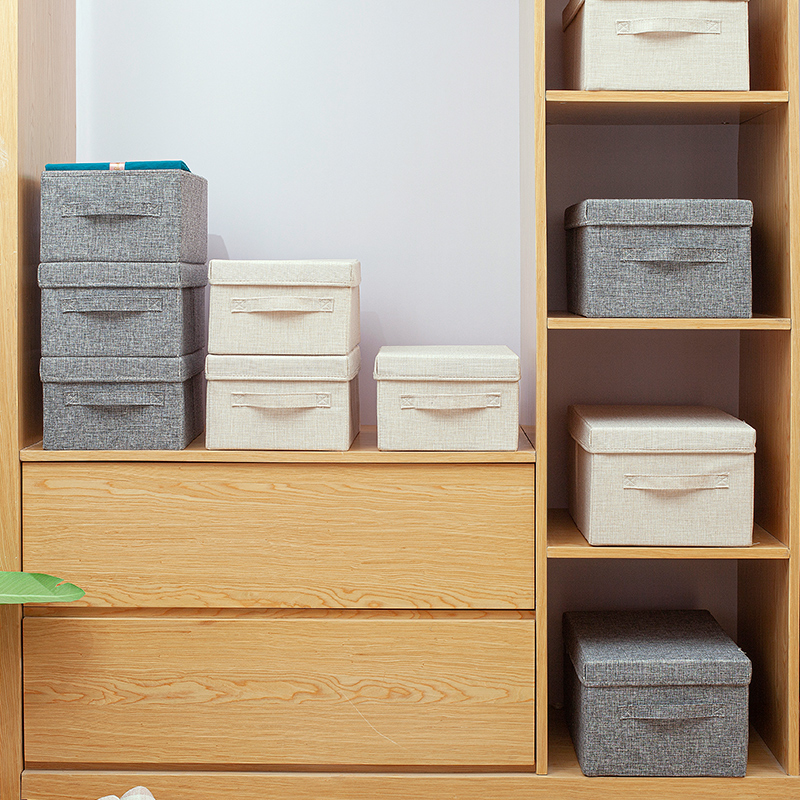 有盖收纳箱布艺衣物衣柜小号家用