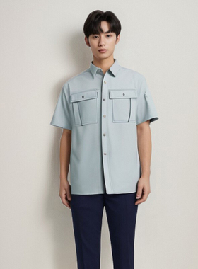 Badcrystal/晶至2023年夏季短袖衬衫工作服套装可定制防静电S603