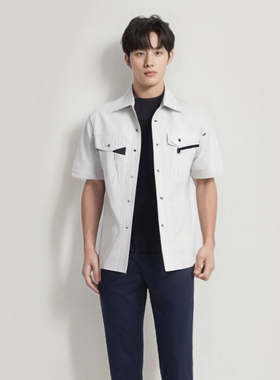 工作服套装夏季短袖衬衫可定制防静电防污Badcrystal/晶至7065