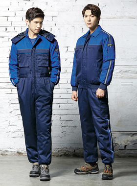 韩国新款冬季保暖棉连体服可定制防静电防水防油污WM-P1307