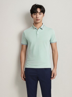 2024年夏季短袖POLO男女同款可印LOGO 3386