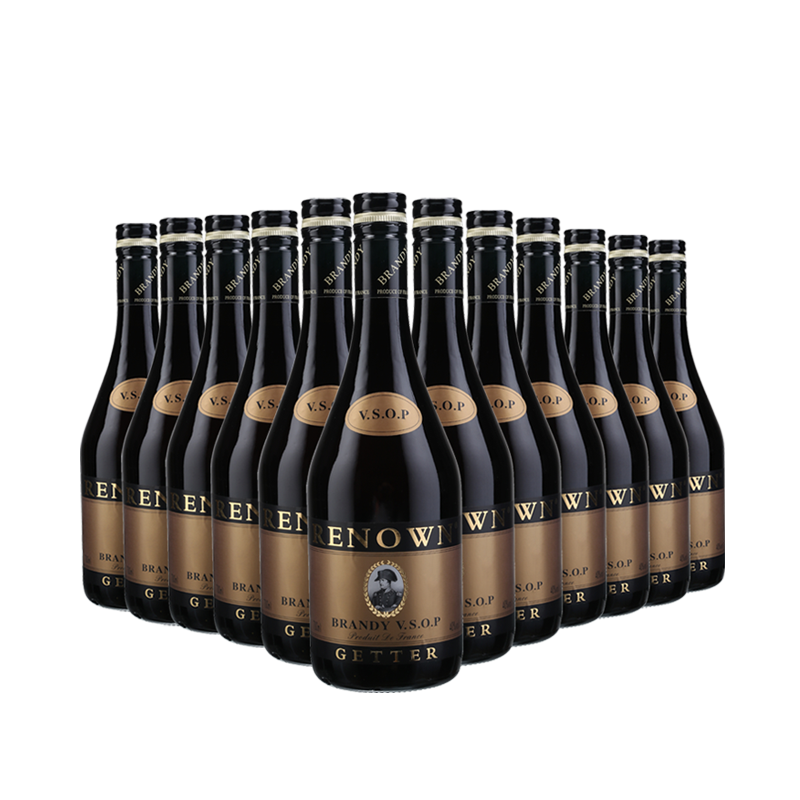 雷诺(renown)格特白兰地vsop 700ml 礼盒装 12瓶整箱 洋酒烈酒
