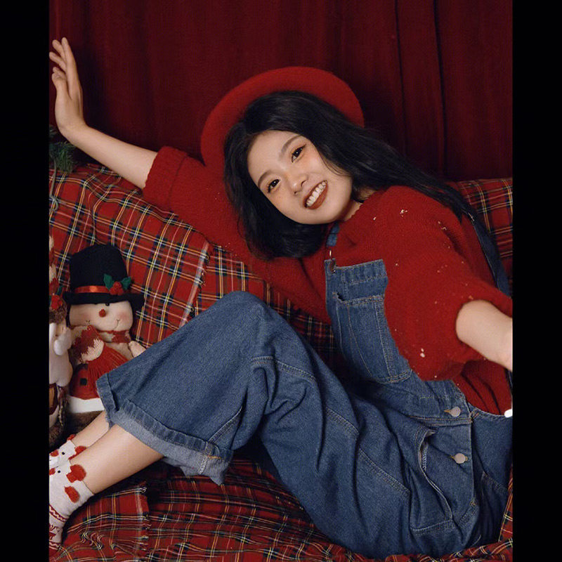 圣诞节复古格子布拍照背景ins网红装饰儿童宠物写真直播摄影道具格