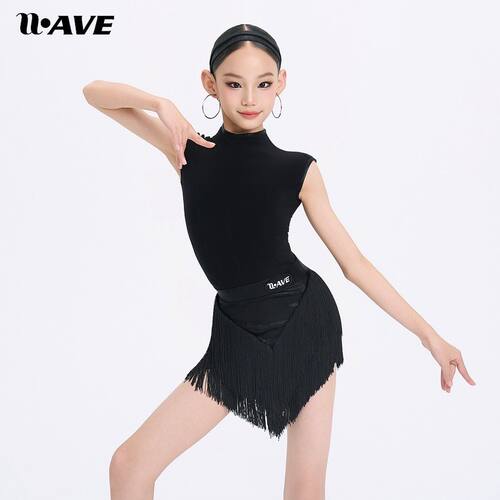 WAVE未午少儿分体拉丁舞服【星驰动影】女童春夏国标舞服练习套装