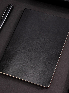 得力皮面本定制5本起订商务笔记本子25k加厚简约A4记事本会议日记本16开记录本软皮封面企业定制烫金刻字LOGO