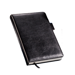 得力笔记本中号大号可定制烫金记事本高档商务精致皮面本子定制印LOGO纪念礼盒套装送礼笔记本加厚黑色软皮本