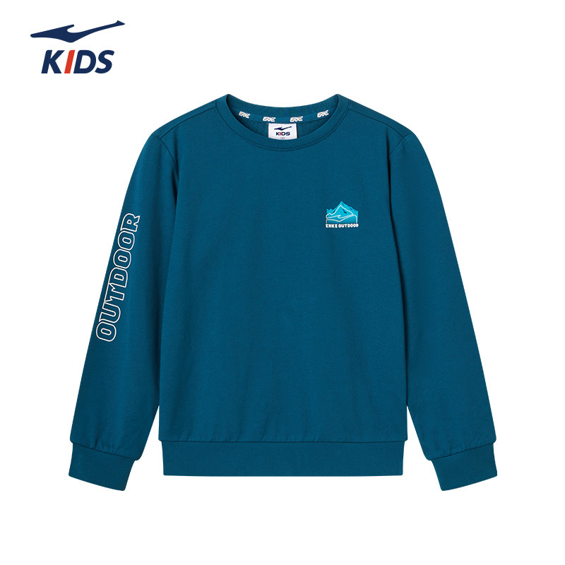 鸿星尔克童装2026春秋季新款男童纯棉卫衣大童运动上衣儿童衣服