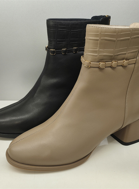 秋冬时尚百搭舒适绒里后拉链马丁靴3N84614-56