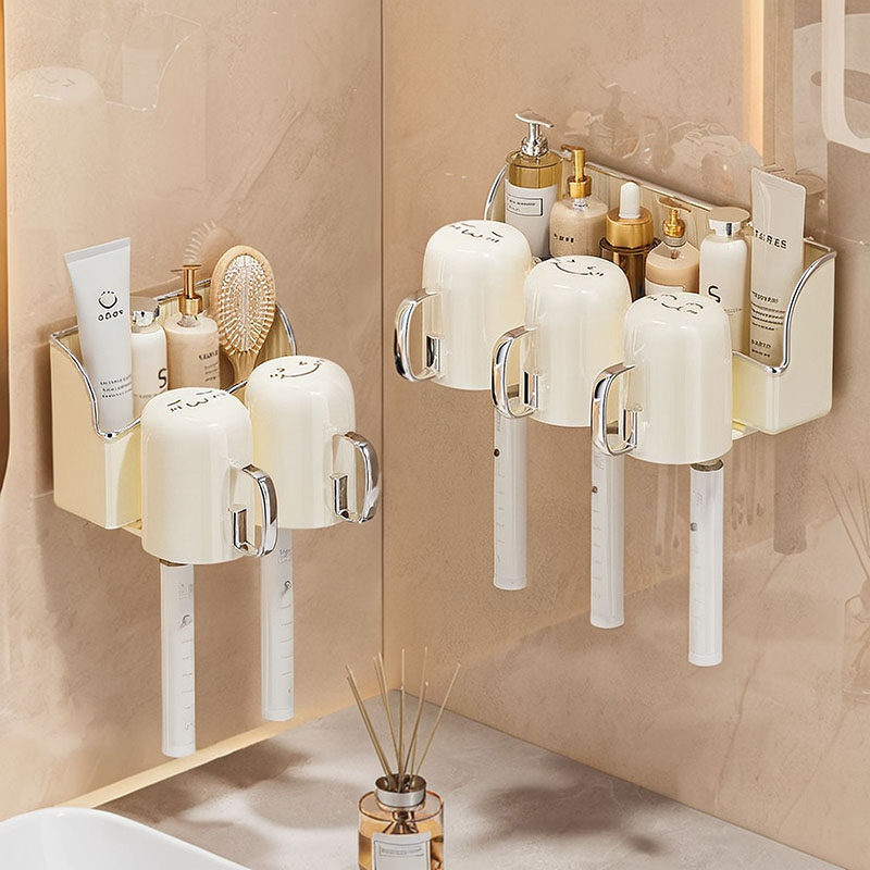 牙刷置物架壁挂式免打孔漱口杯架高颜值25新款刷牙杯情侣一对高端,家庭/个人清洁工具,洗漱杯,淘宝优惠券,粉丝福利购,淘宝优惠卷