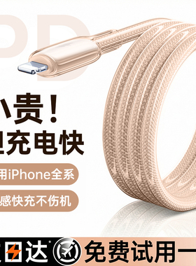 【45W快充认证】第一卫适用苹果14ProMax数据线新款冰透充电线手机iPhone快充16/15双typec接口器13耳机pd正2