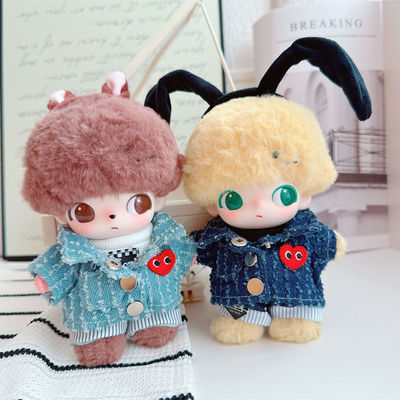 仅售衣服】DIMOOWORLD搪胶挂件娃衣布鲁托奇奇和蒂蒂高飞牛仔外套