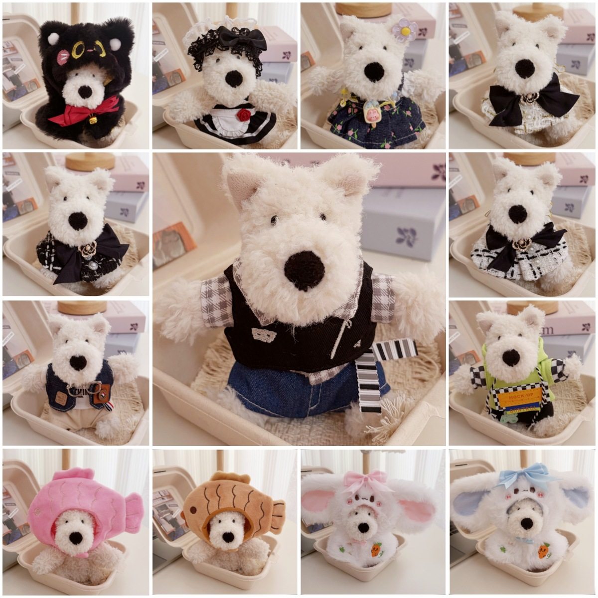 【仅衣服】西高地小狗娃衣挂件衣服可爱配饰配件头套披肩潮流套装,模玩/动漫/周边/娃圈三坑/桌游,棉花娃娃/毛绒玩具娃衣,淘宝优惠券,粉丝福利购,淘宝优惠卷