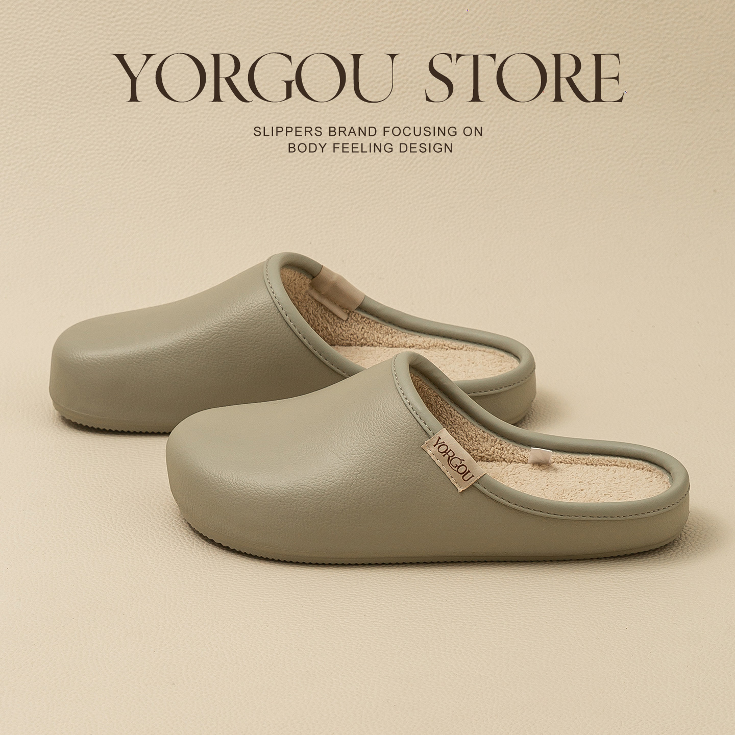 远港防水防污棉拖鞋女秋冬季