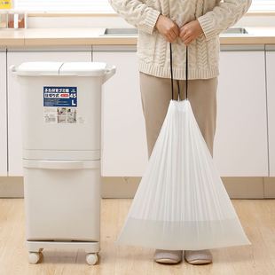 垃圾袋大号加厚塑料袋抽绳自动收口家用垃圾桶 日本白色分类手提式