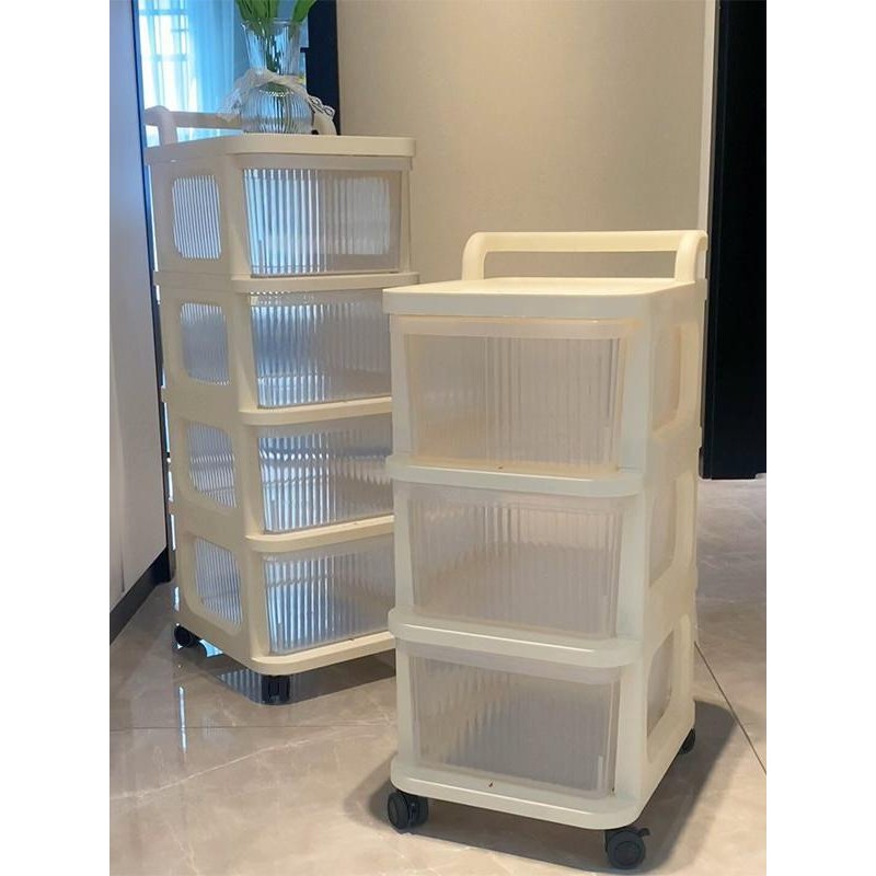 手推车收纳柜零食多层收纳架可移动地板站立式抽屉式婴儿用品玩具