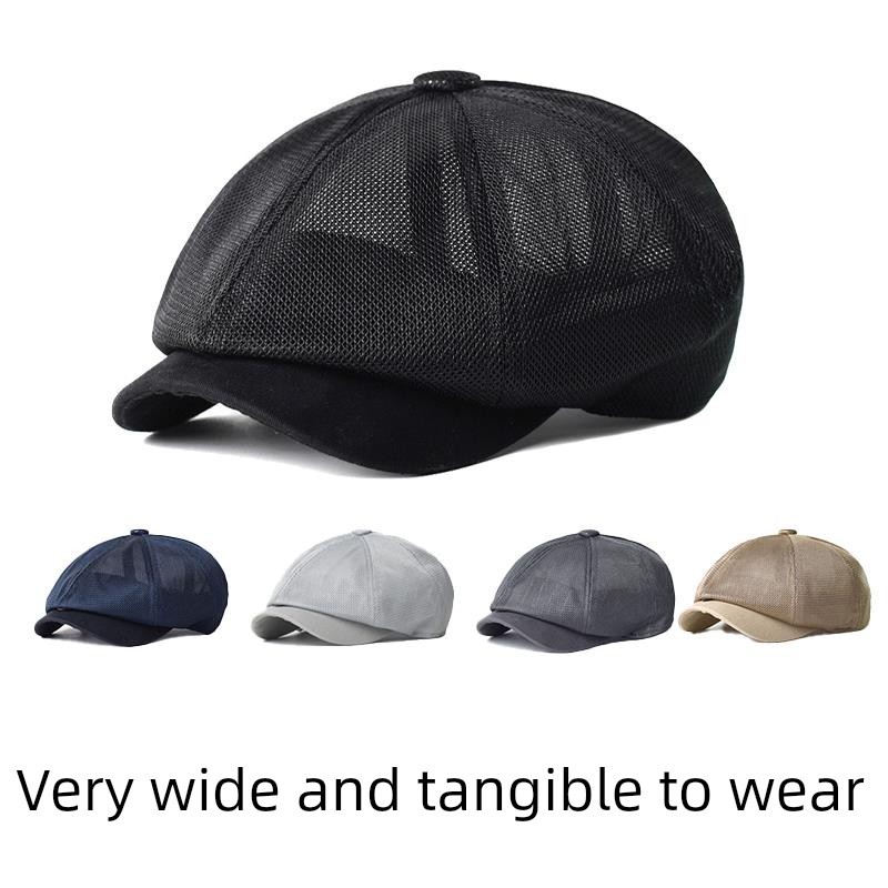 全网眼透气薄款八角帽男女夏天鸭舌帽网帽遮阳前进帽画家帽报童帽