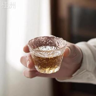 耐热水晶杯专用主人杯小盏喝茶杯子 品茗杯玻璃小茶杯功夫茶具日式