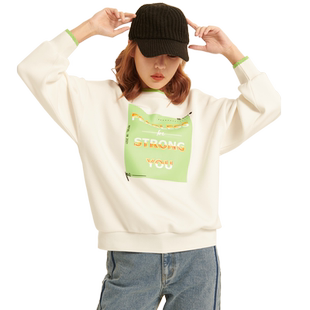 UGIZ2021冬季新品韩版女装时尚休闲宽松显瘦圆领卫衣女UDTE501