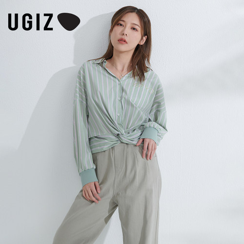 UGIZ商场同款韩版条纹衬衫