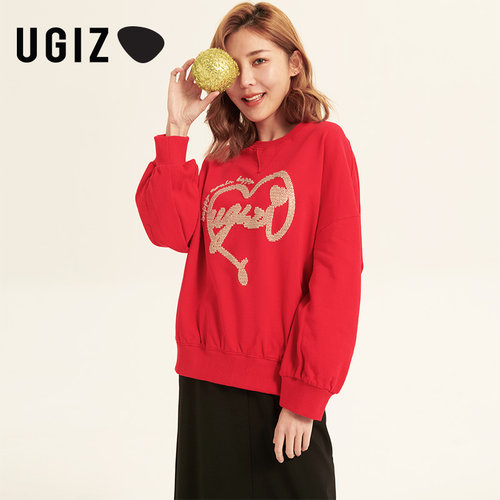 ugiz2021春季新品时尚印花卫衣