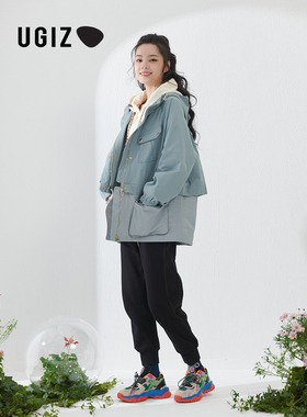 UGIZ商场同款2022秋季韩版女装通勤一件两穿可拆卸外套女UCFF533