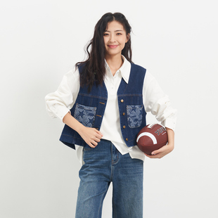 韩版 商场同款 牛仔休闲马甲女UCEJ606 新品 UGIZ2025年秋季