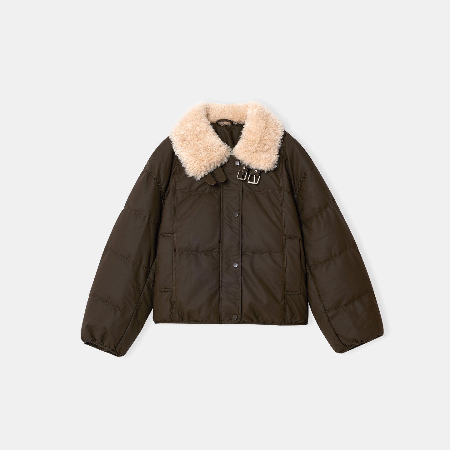 韩版毛领蛋白皮短款羽绒服