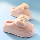 室内增高跟外穿松糕毛毛拖月子软底新款 居家防滑厚底棉拖鞋 女冬季