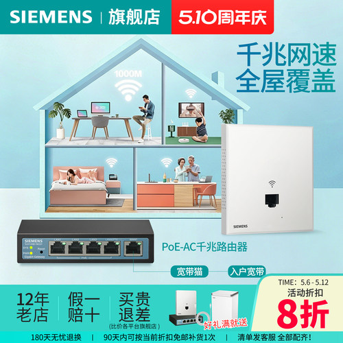 西门子千兆路由器86型wifi面板