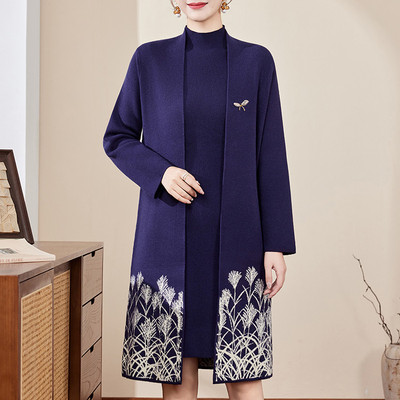 喜婆婆旗袍针织连衣裙女套装