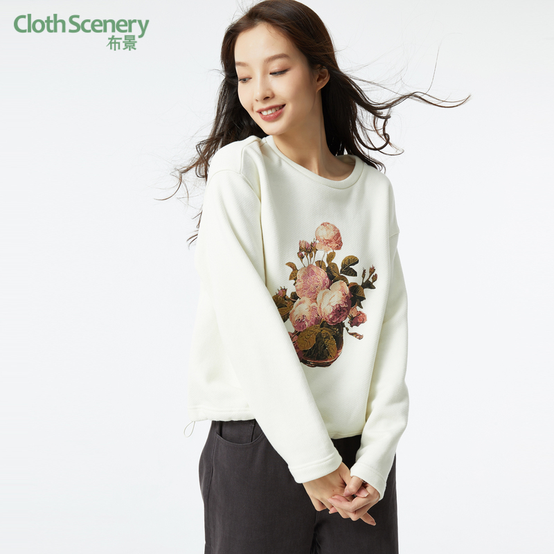 布景印花纯棉长袖卫衣