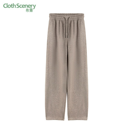 布景加绒休闲裤女2025年冬季新品简约系带松紧腰厚款裤子长裤1603