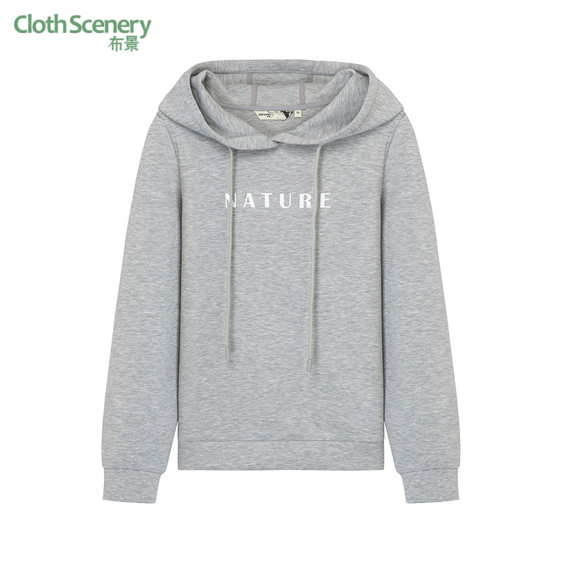 布景卫衣女冬季新品简约字母装饰连帽长袖直筒宽松外套上衣1390,女装/女士精品,卫衣/绒衫,淘宝优惠券,粉丝福利购,淘宝优惠卷