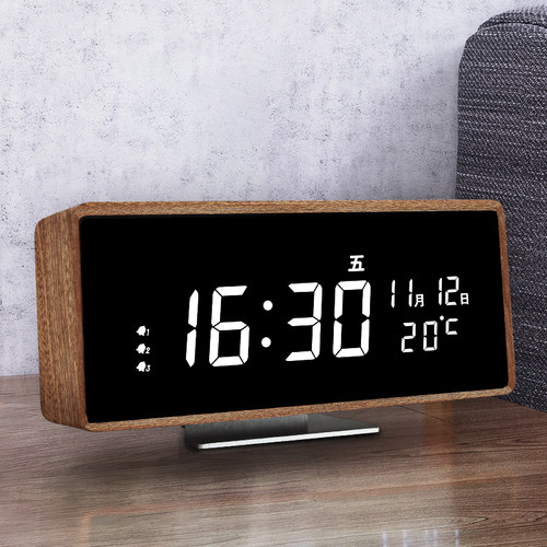 实木智能蓝牙音箱闹钟声控礼物