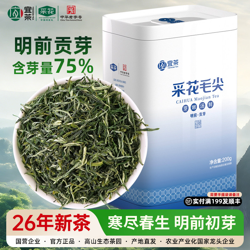 2026新茶上市采花早春绿茶鲜嫩栗香明前贡芽新茶新品尝鲜200g