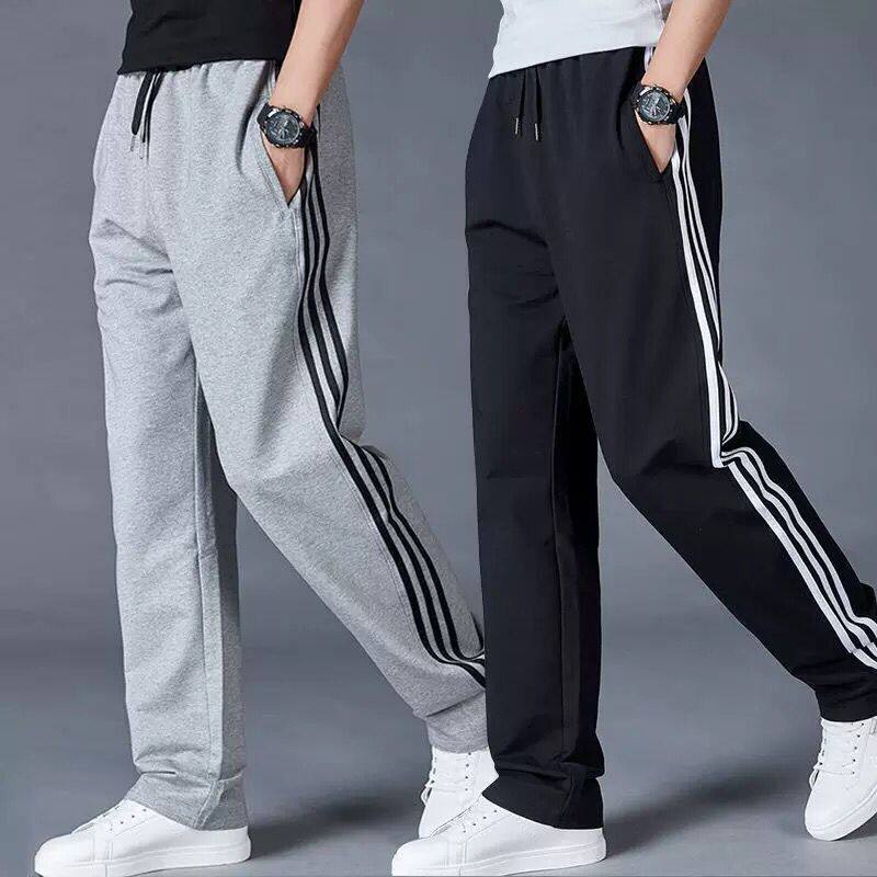 纯棉加肥加大码跑步直筒休闲裤子