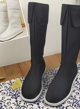 古装内增高鞋百搭靴子cos汉服皂靴男女婚鞋官兵靴演出摄影武侠靴