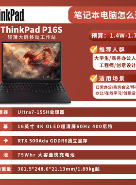 联想/ThinkPadP16s AI 2024 英特尔酷睿Ultra工作站笔记本 16英寸