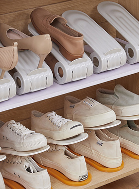 双层鞋架放鞋子的收纳神器可调节鞋柜省空间鞋架子分层隔板鞋托架