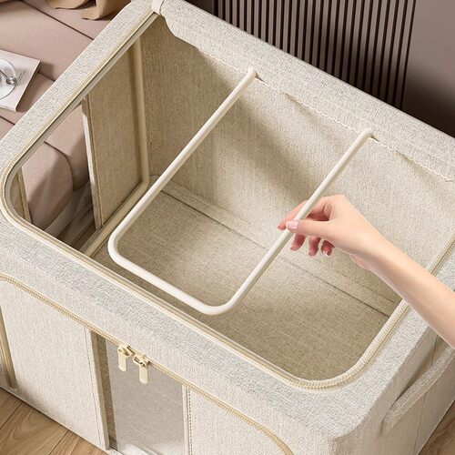 4个装天山棉麻衣服收纳箱衣柜用