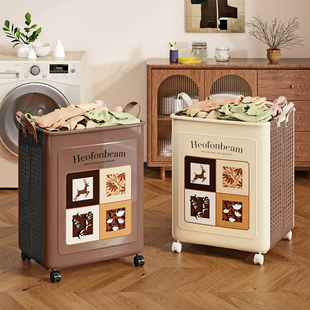 脏衣篓家用大容量放脏衣服衣物收纳筐卫生间浴室可折叠带轮洗衣篮