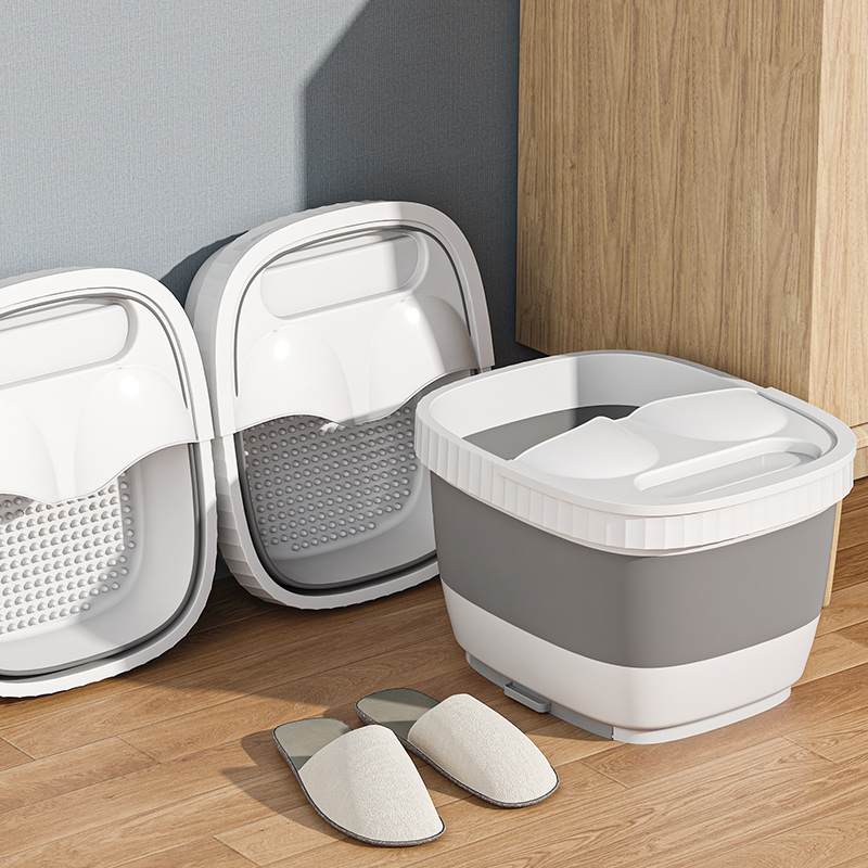 可折叠泡脚桶家用便携式足浴过小腿洗脚盆加厚带脚踏板简易按摩盆