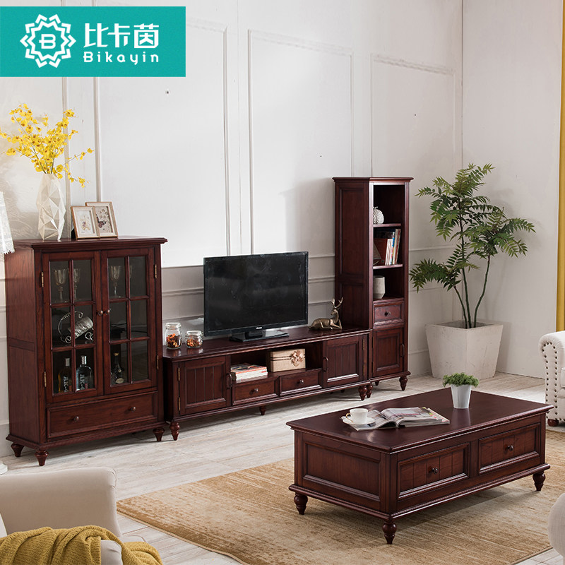 比卡茵美式乡村实木电视柜茶几组合家具客厅电视机柜子简约地柜在类目 住宅家具, 柜类, 电视柜中 - 来自Buy2taobao.com提供专业的淘宝代购服务