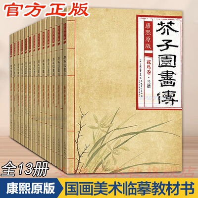 康熙原版芥子园画传临摹 彩色版 梅兰竹菊/翎毛花卉谱上下/草虫花卉谱上下/人物屋宇谱/山石谱/画学浅说 摹名家画谱大学国画美术书