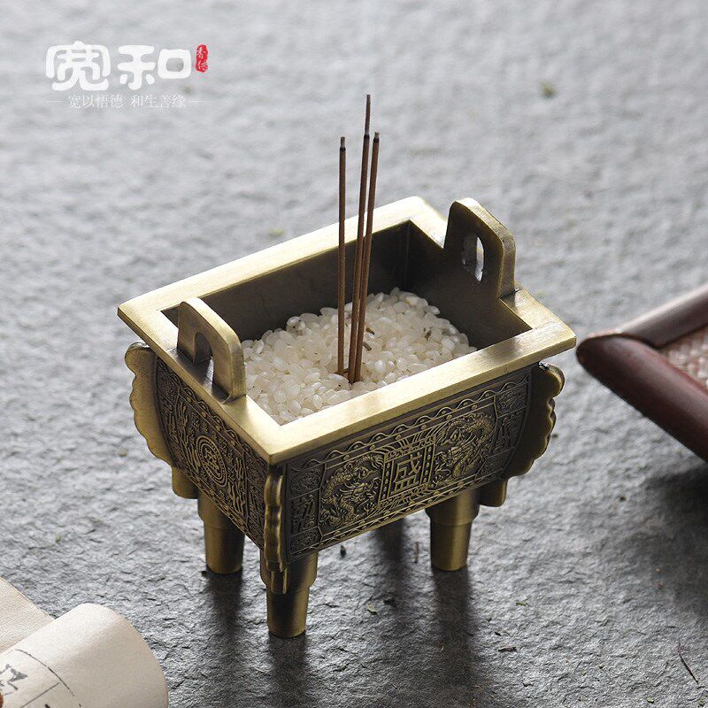 宽和 香炉鼎供佛仿古迷你家用香薰炉小号供奉藏香线香炉香插
