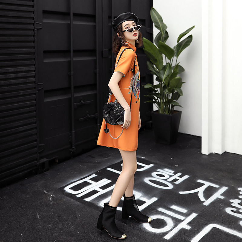 宽松旗袍改良版少女年轻款夏季日常时尚学生中国风显瘦连衣裙短款