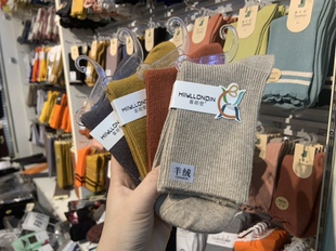 5双包邮喜朗登2152羊绒女袜秋冬款女袜子纯色细条中筒袜