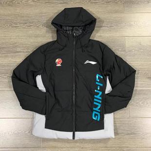 李宁赞助CBA球员同款 短羽绒服篮球训练连帽保暖防寒外套AYMQ093