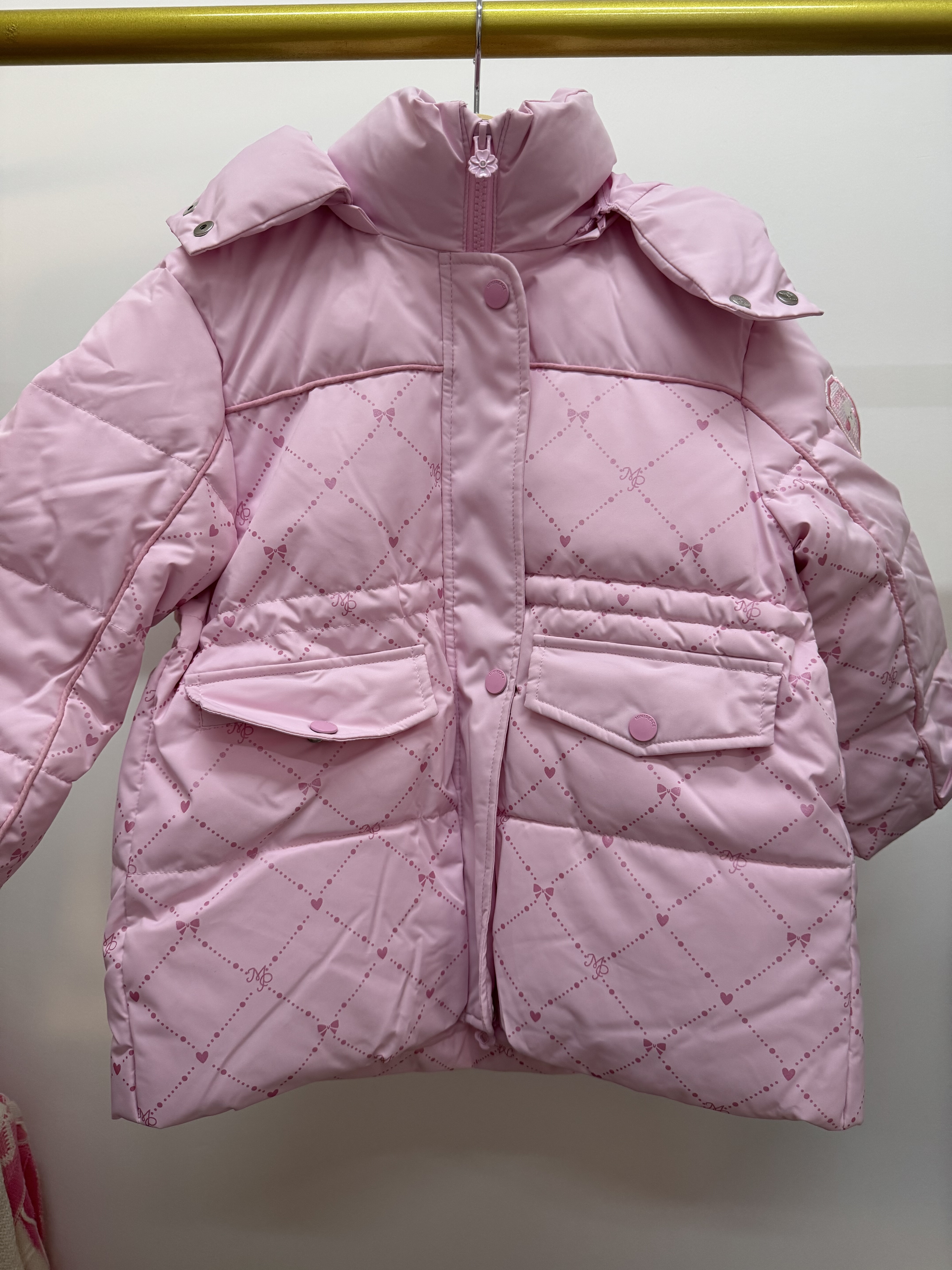 mini太平家粉色厚实连帽中长款羽绒服,童装/婴儿装/亲子装,羽绒服,淘宝优惠券,粉丝福利购,淘宝优惠卷